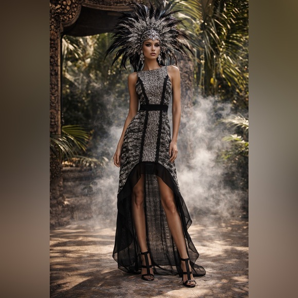 BCBGMaxAzria Dresses & Skirts - NEW BCBGMaxAzria “Sienna” Black & Gray High-Low Dress – Size 0
